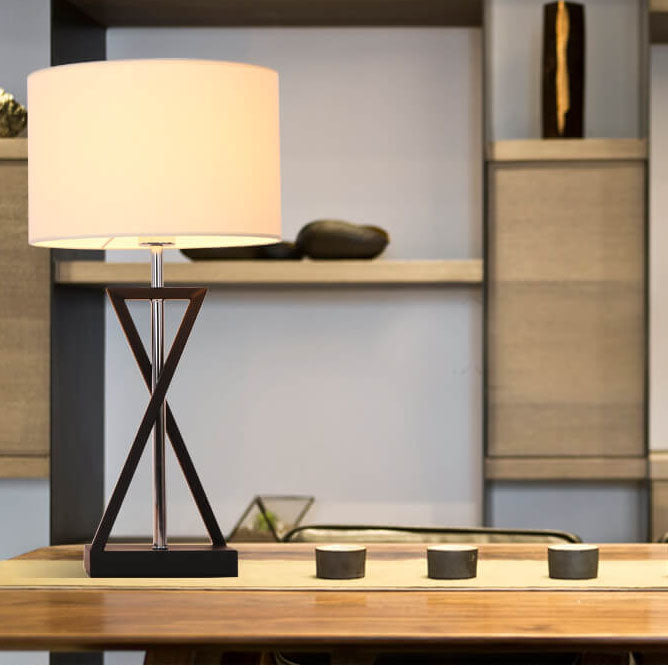 Fabric Cylindrical Table Lamp