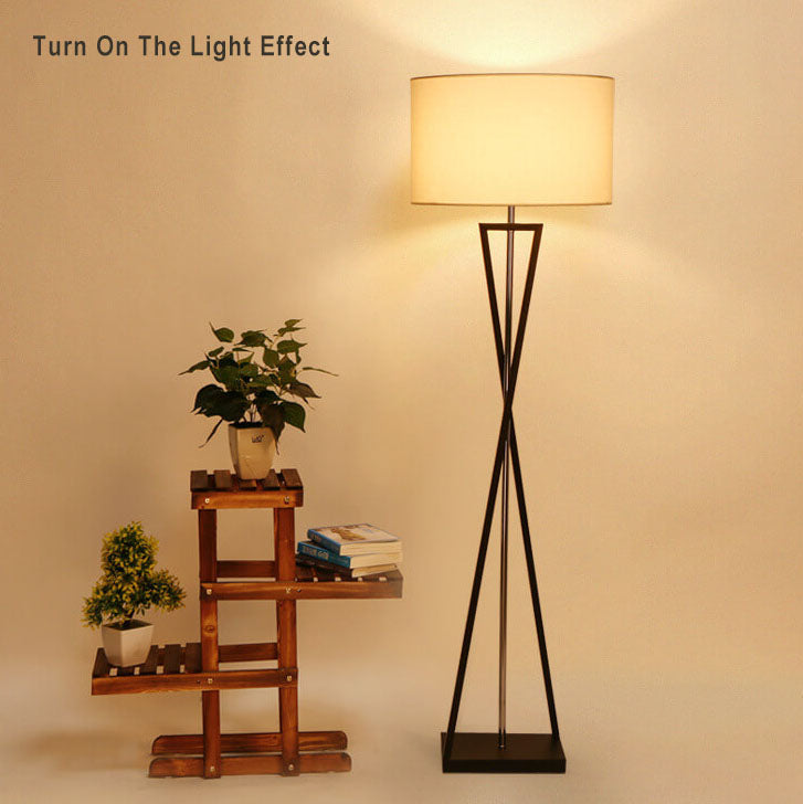 Fabric Cylindrical Floor Lamp
