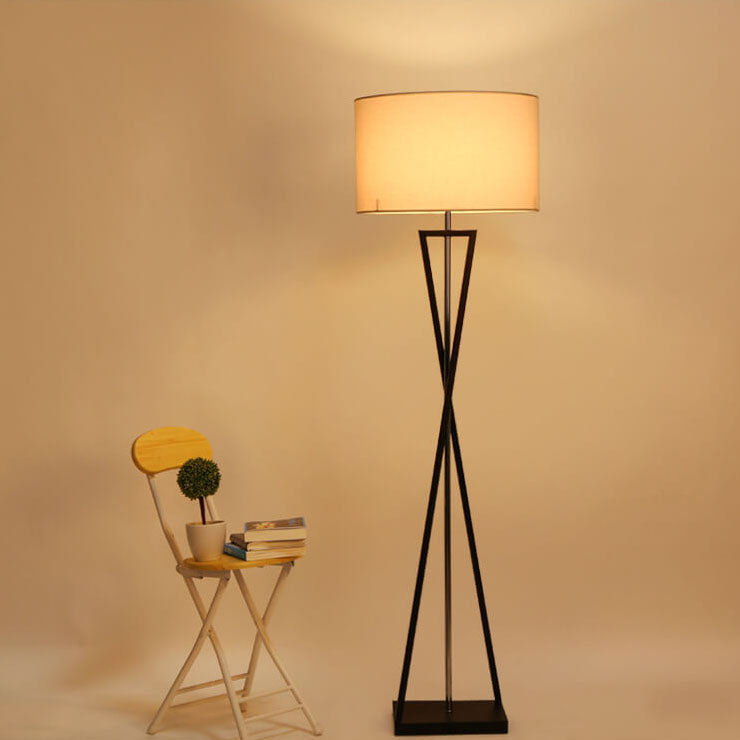 Fabric Cylindrical Floor Lamp