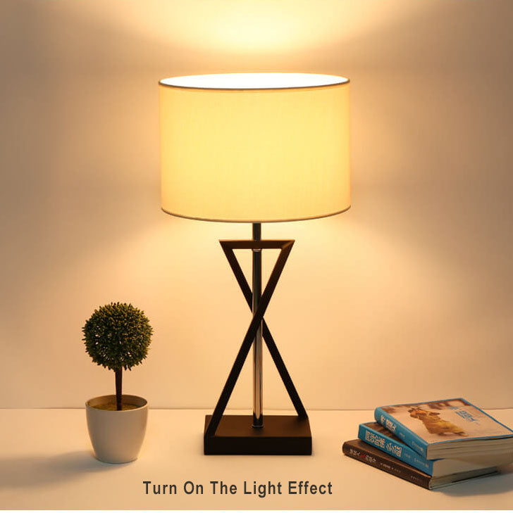 Fabric Cylindrical Table Lamp