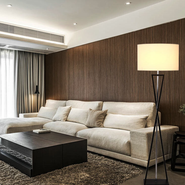 Fabric Cylindrical Floor Lamp