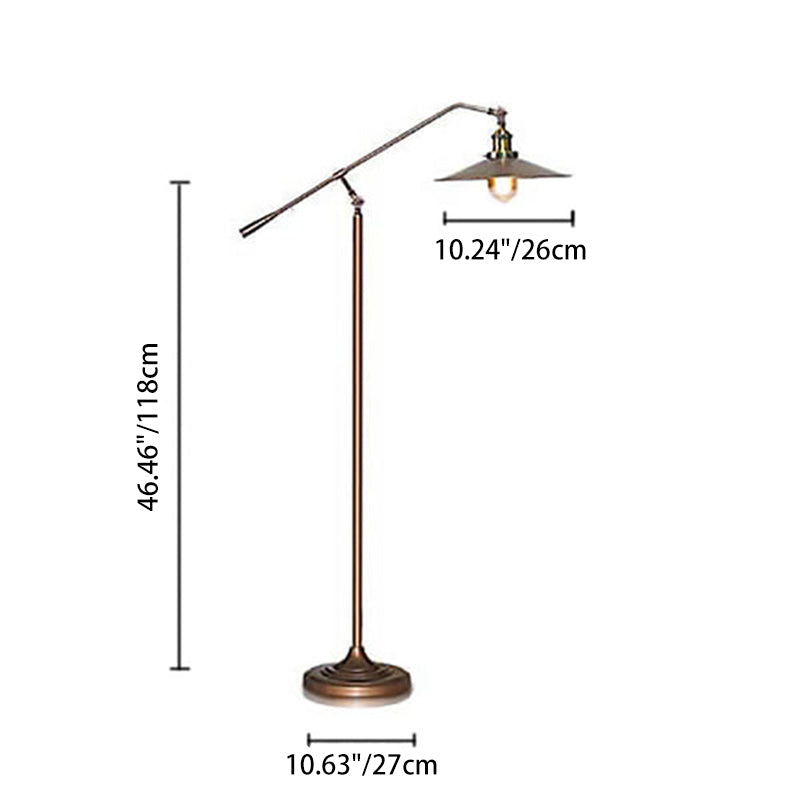 Industrial Bronze Boom Arm Floor Lamp