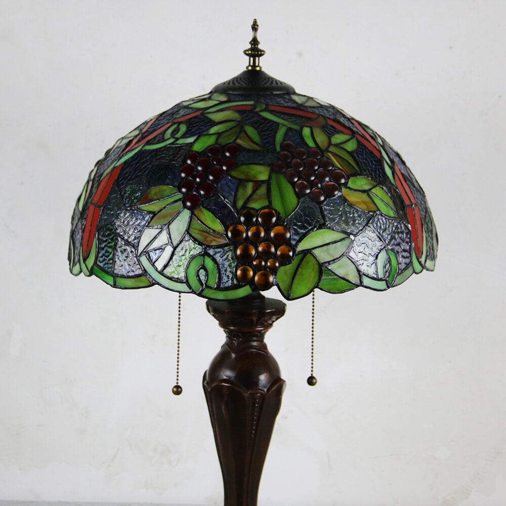 Flowers Stained Glass Pull Table Lamp