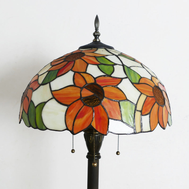 Column Iron Glass Living 3-Light Floor Lamp