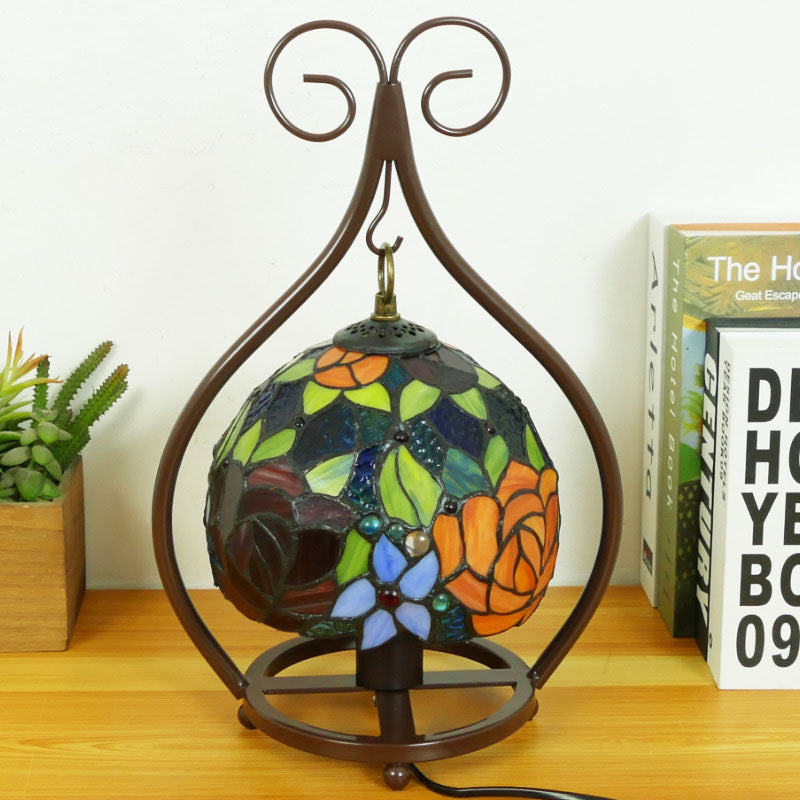 Style Heart Stained Glass Table Lamp