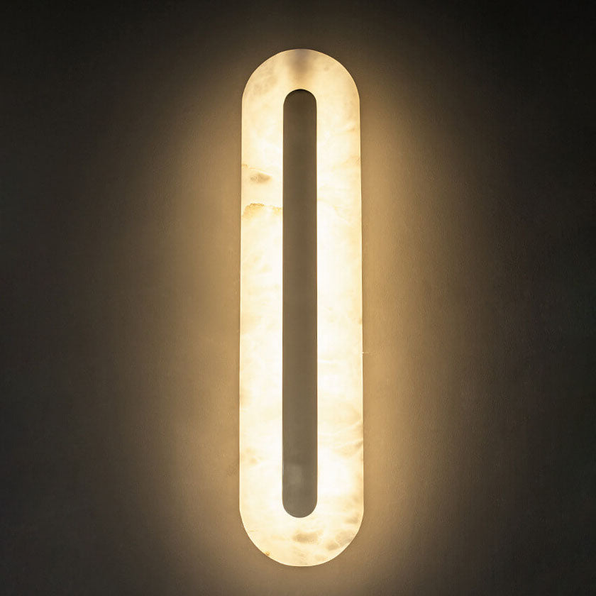 Brass Marble Oval Square Wall Lamp
