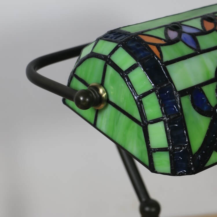Baroque Stained Glass Bank Table Lamp