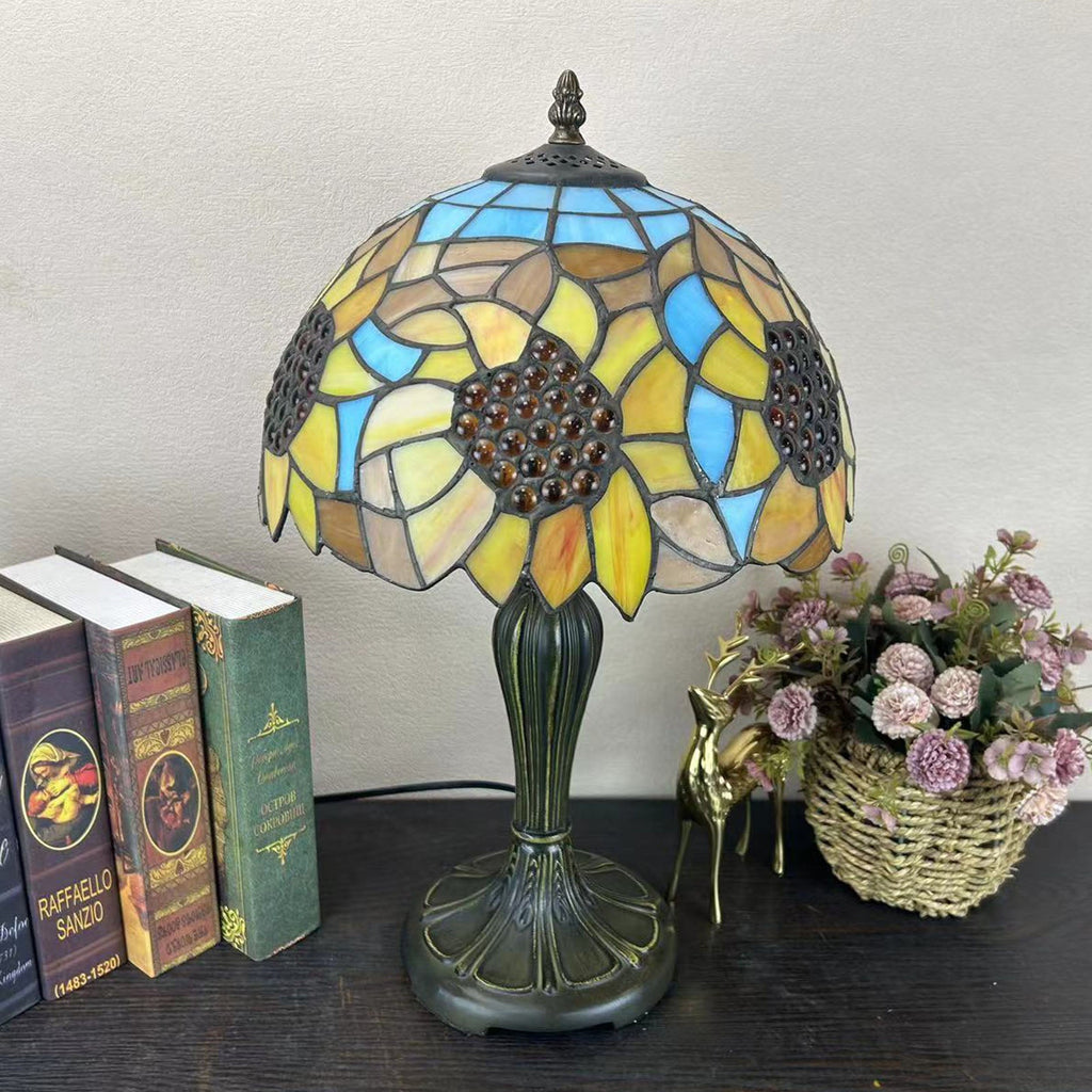 Metal Glass Dome Grape Table Lamp