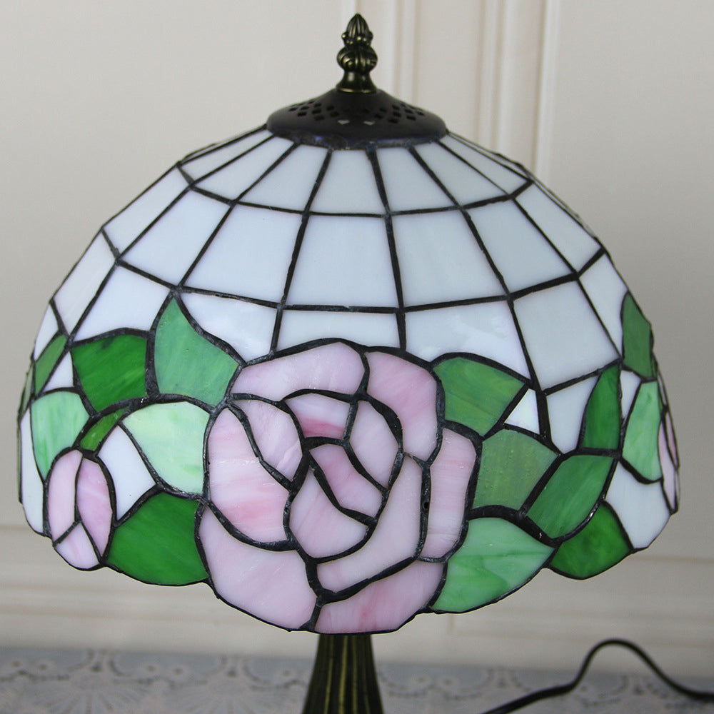 Stained Glass Dome Lotus Table Lamp