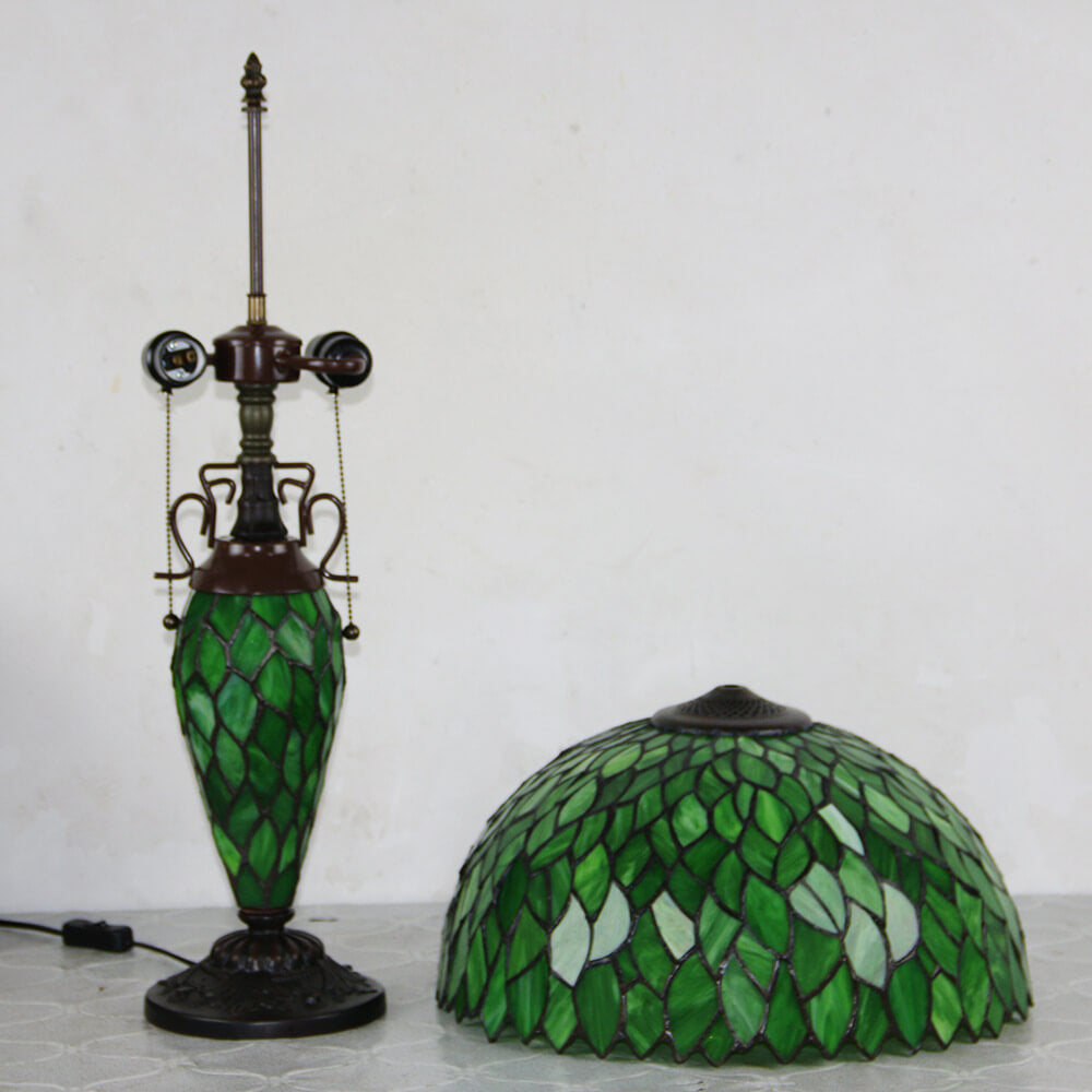 Stained Glass Hexagonal Dome 2-Light Table Lamp