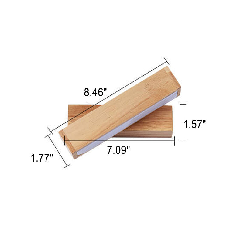 Log Wooden Rectangular Rotatable Wall Lamp