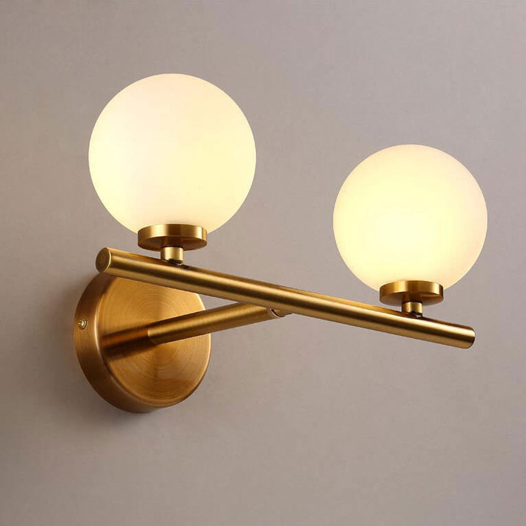 Milk White Round Ball 2-Light Wall Lamp