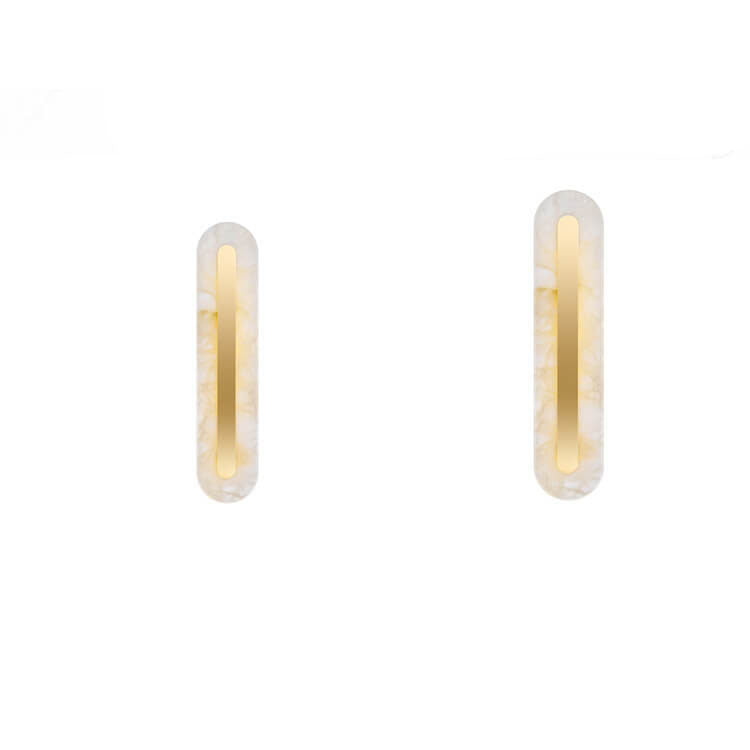 Brass Marble Oval Square Wall Lamp