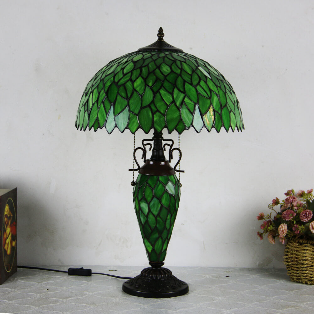 Stained Glass Hexagonal Dome 2-Light Table Lamp
