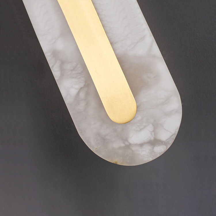 Brass Marble Oval Square Wall Lamp