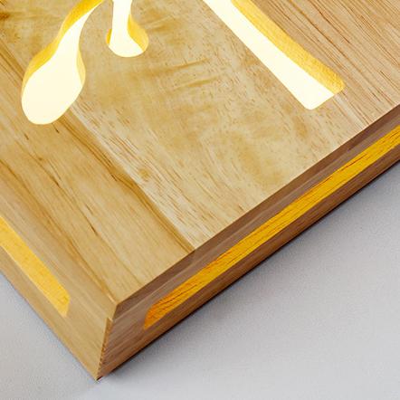 Solid Wood Happy Tree Wall Lamp
