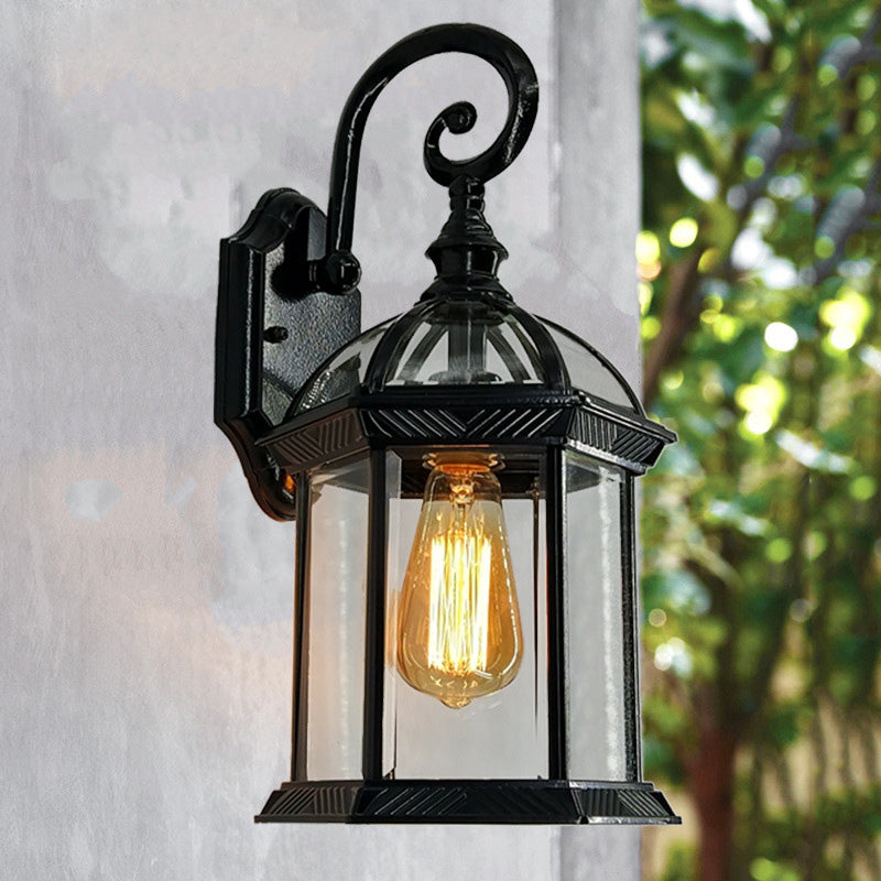 Aluminum Glass Hexagonal Prism Outdoor Light
