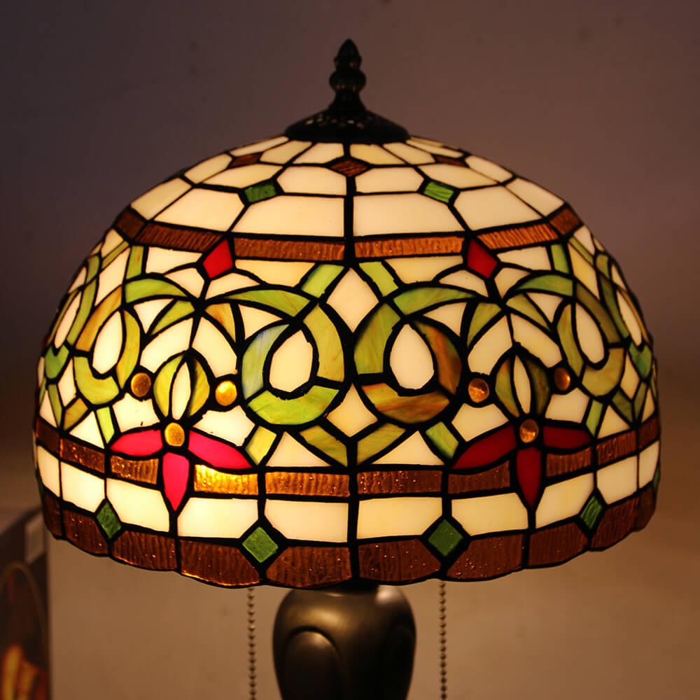 Baroque Stained Glass Dome Table Lamp
