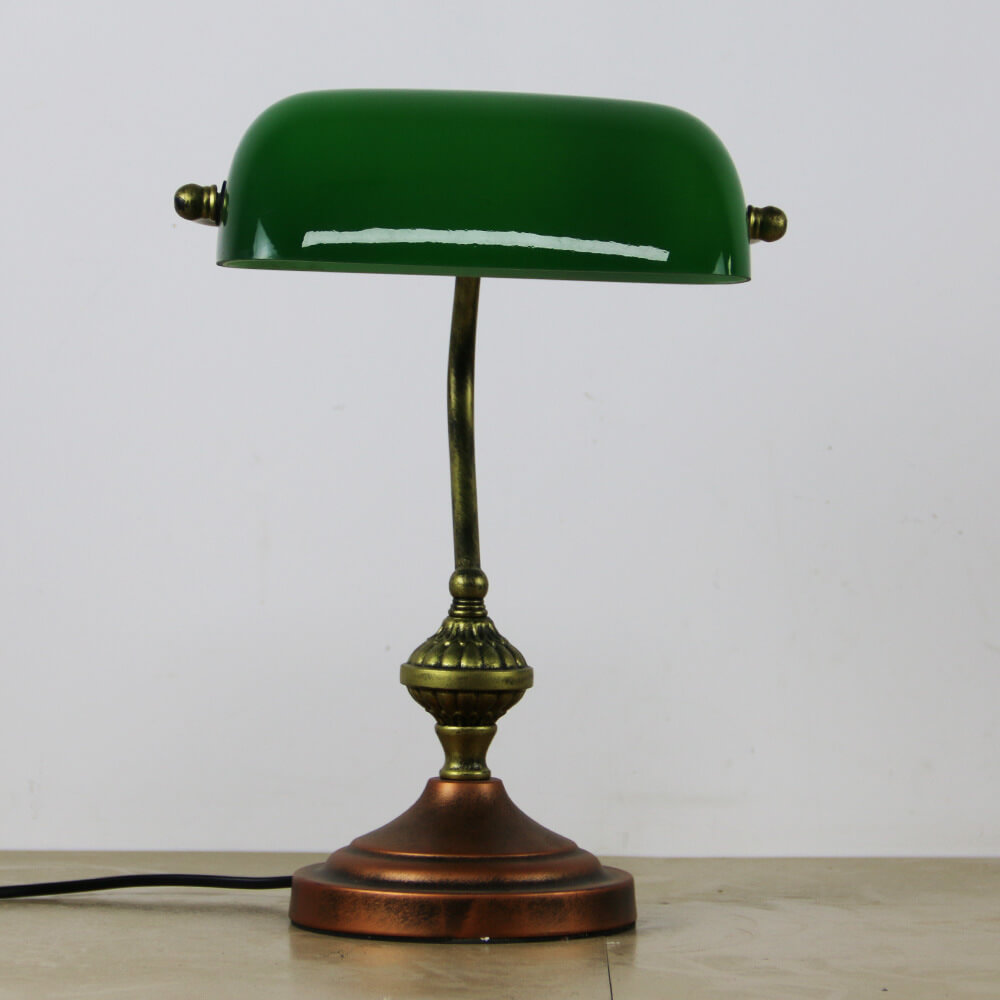 Bank Glass Hardware Table Lamp