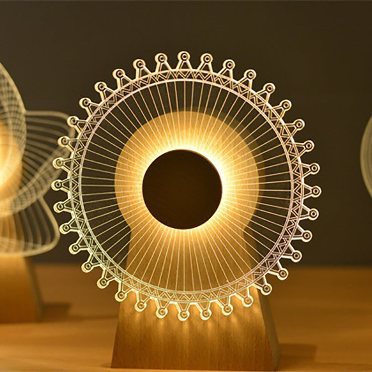 Wood Acrylic Observation Wheel Table Lamp