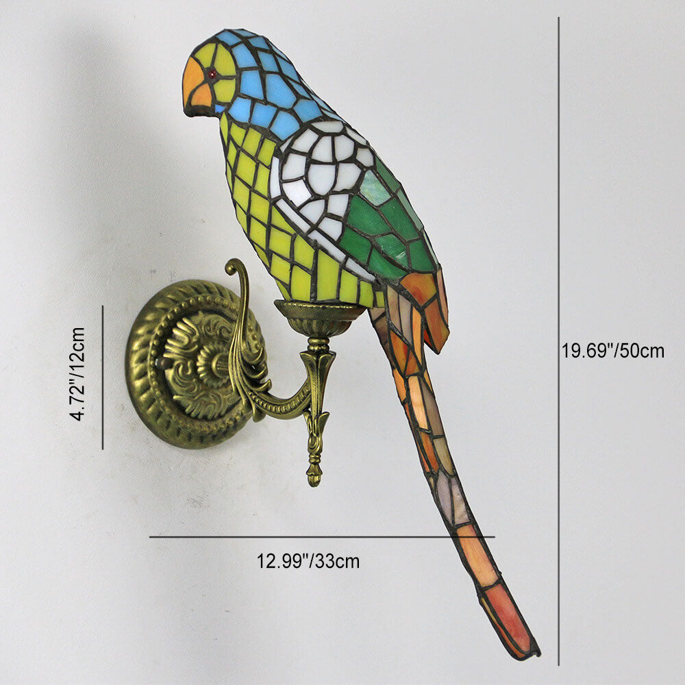 Parrot Stained Glass Wall Lamp