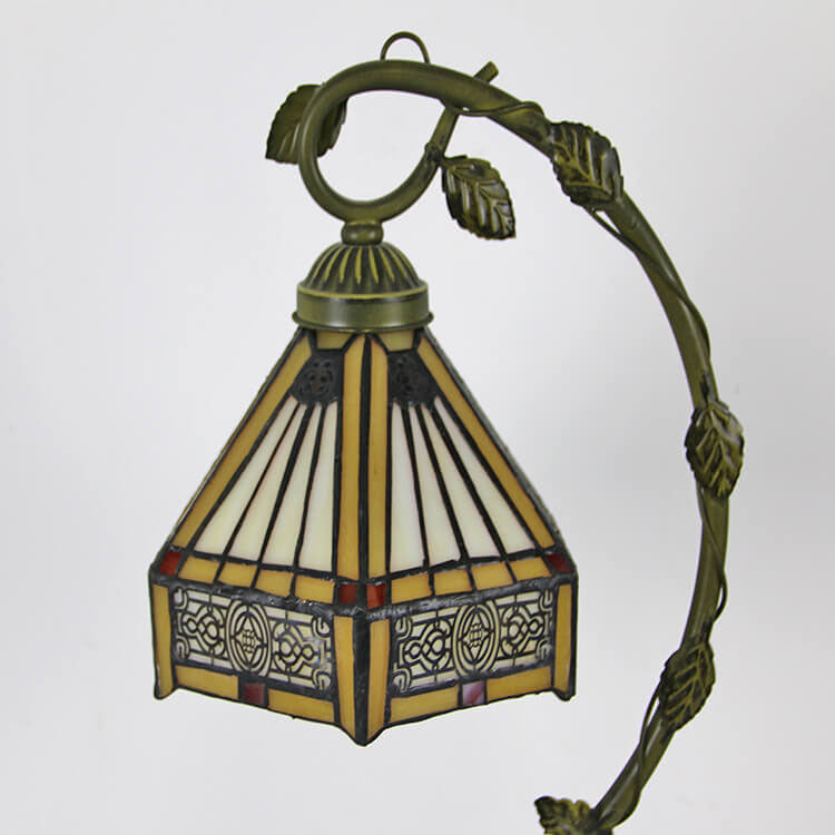 Rose Stained Glass Vine Table Lamp