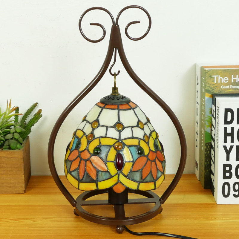 Style Heart Stained Glass Table Lamp