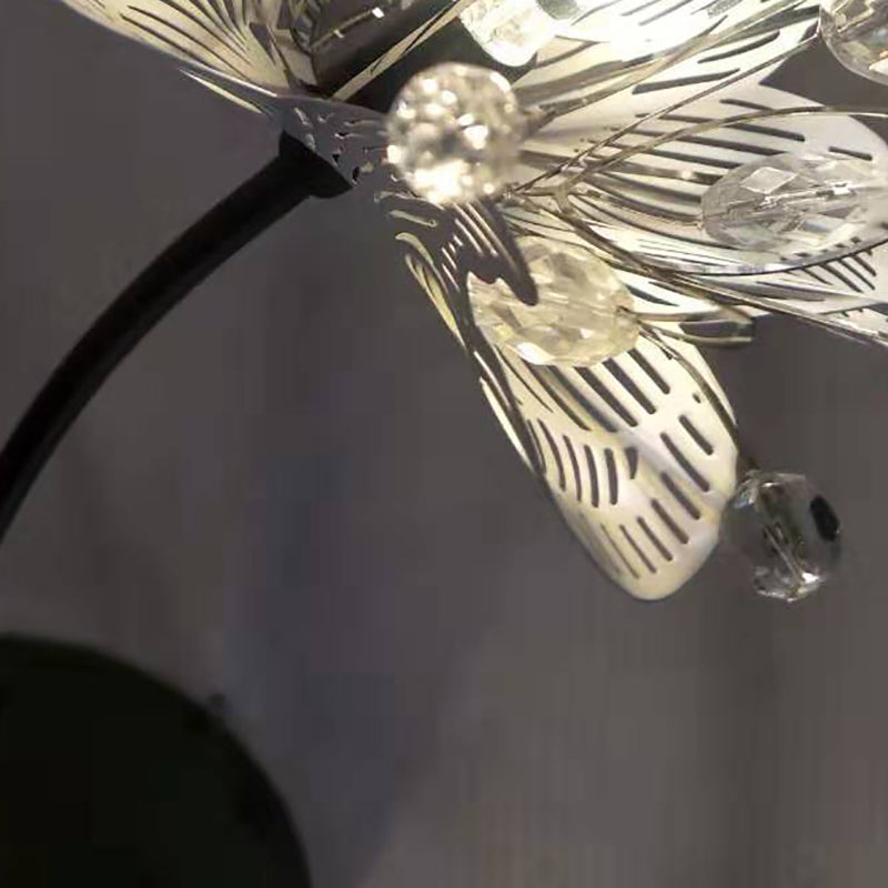 Iron Stainless Steel Crystal 3-Light Wall Lamp