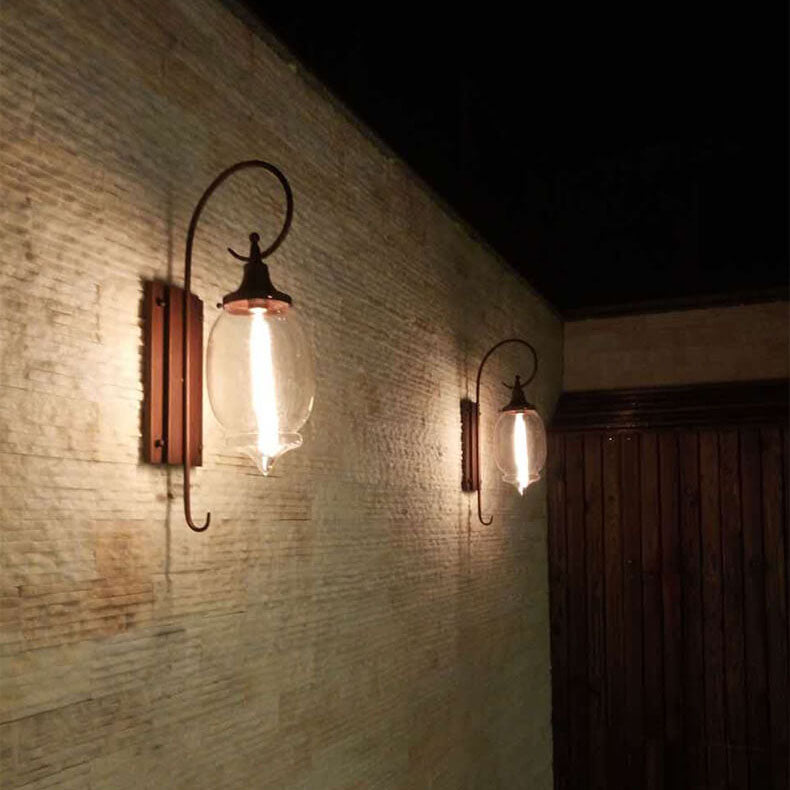 Glass Cup Iron Wall Lamp