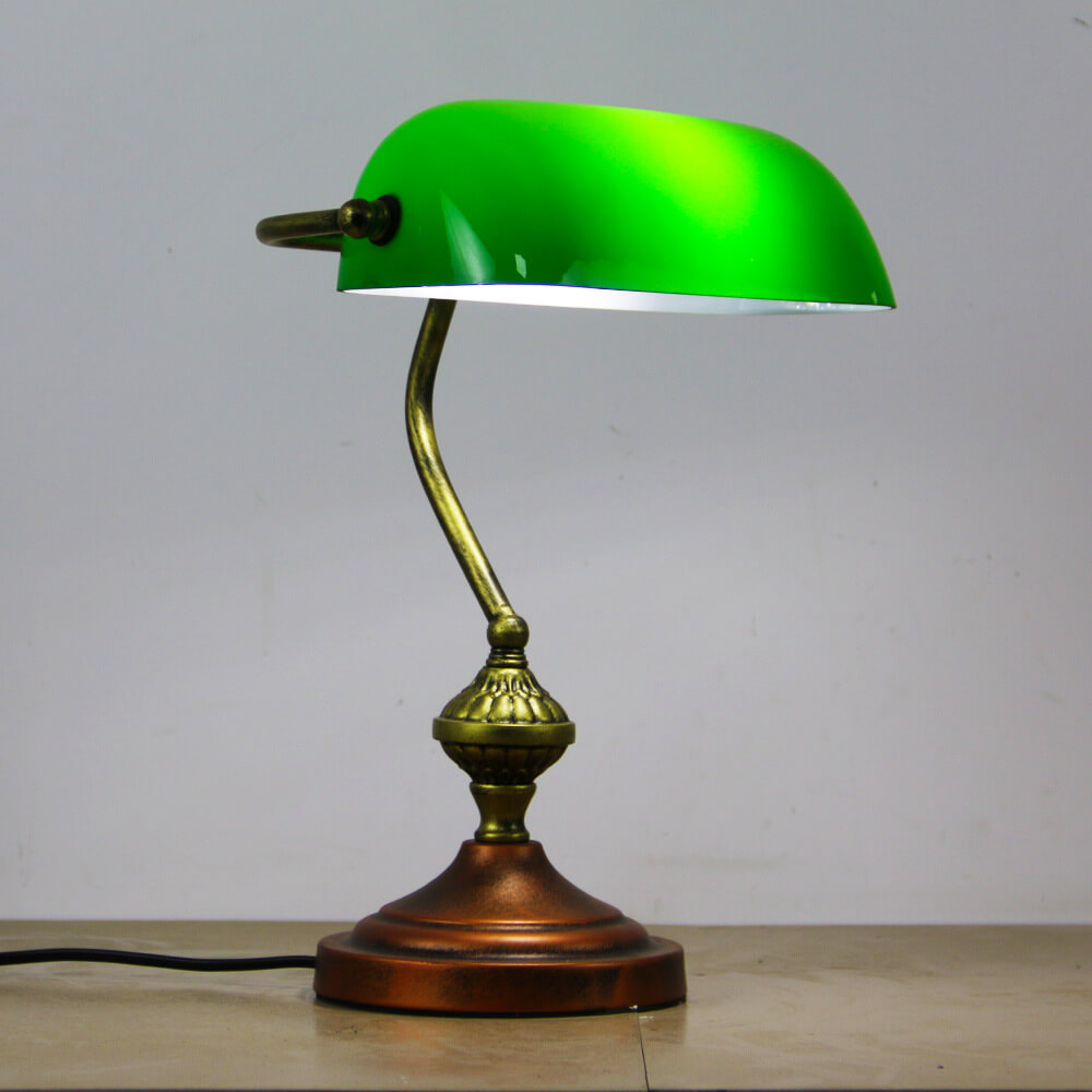 Bank Glass Hardware Table Lamp