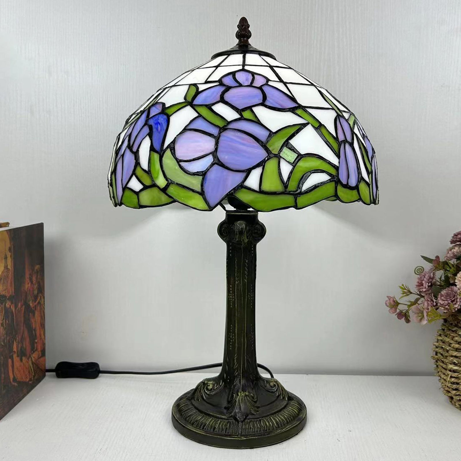 Dome Flower Iron Glass Table Lamp