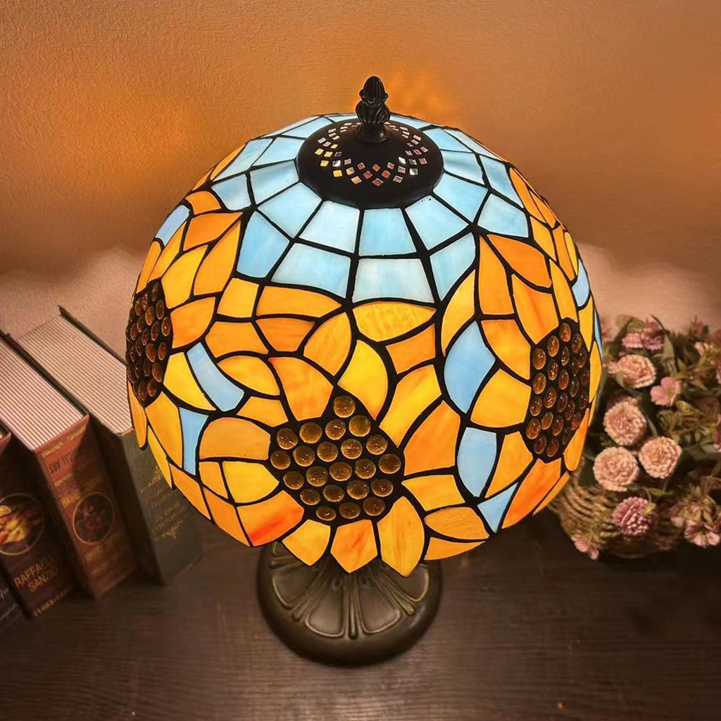 Metal Glass Dome Grape Table Lamp