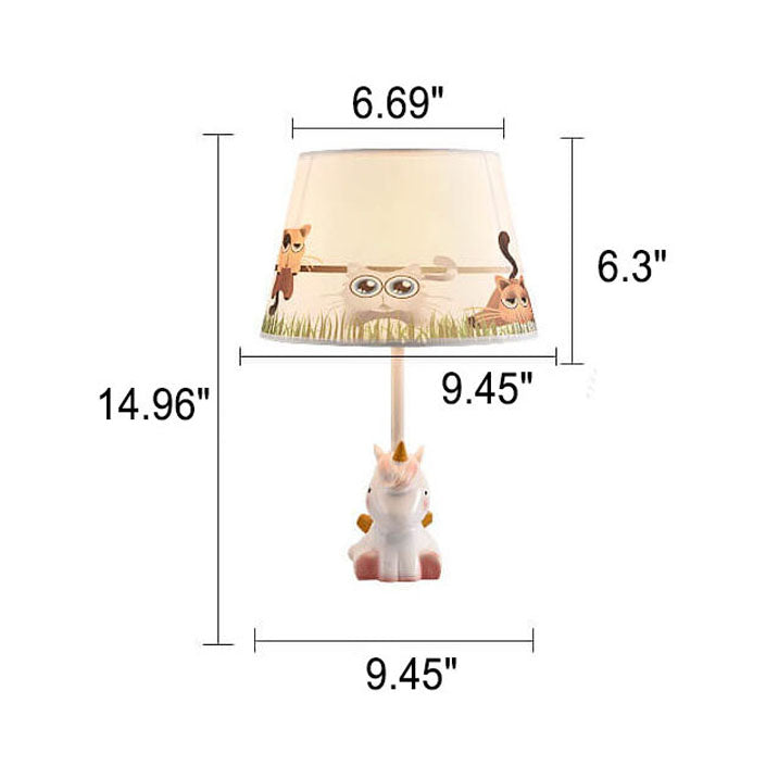 Fun Cartoon Pattern Resin Table Lamp