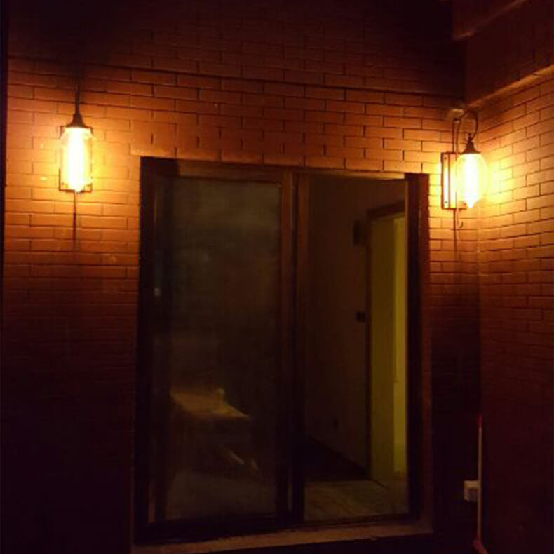 Glass Cup Iron Wall Lamp