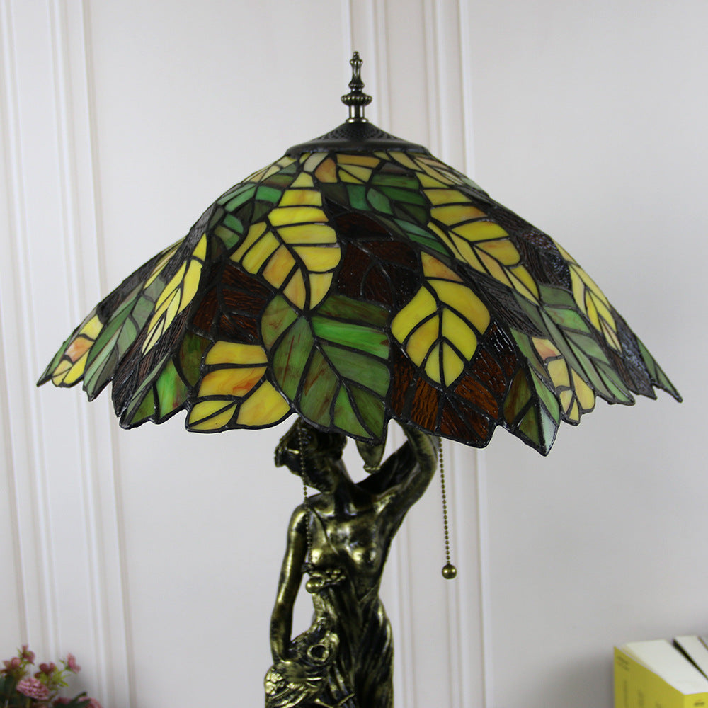 Stained Glass Beauty Resin 2-Light Table Lamp