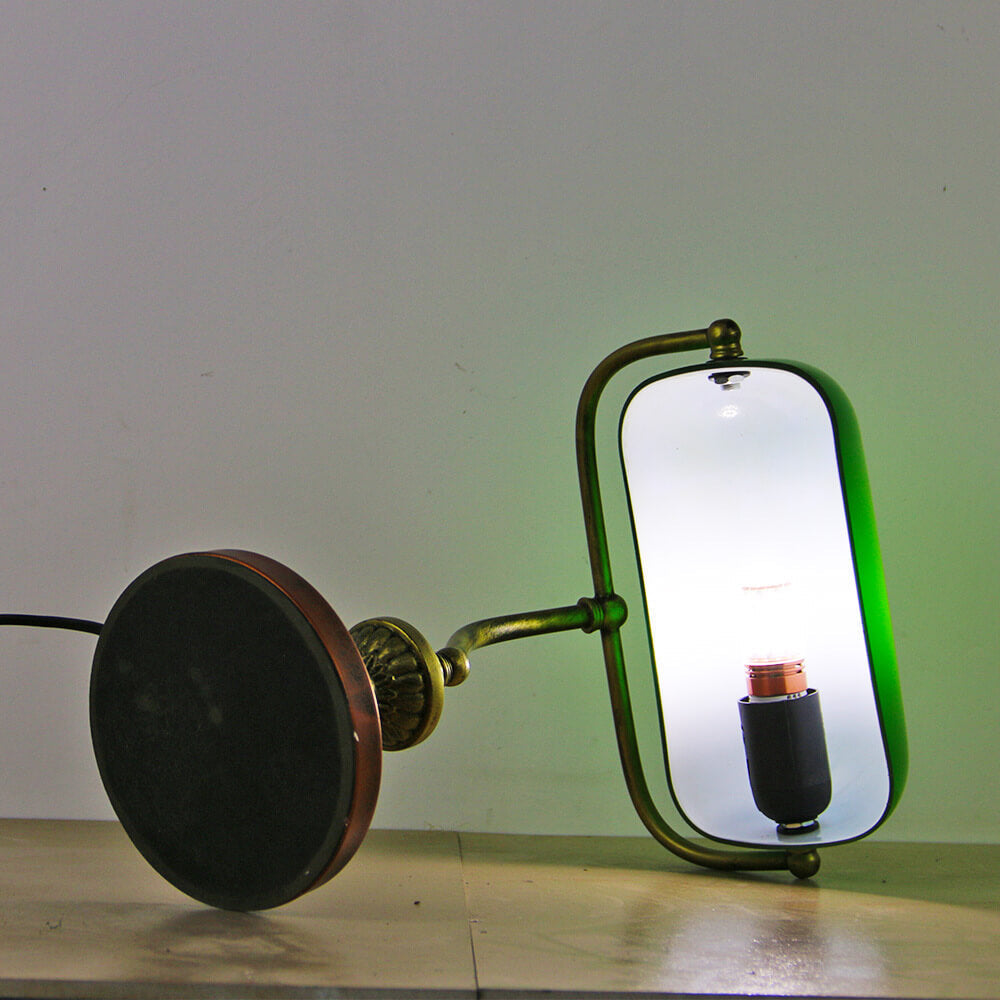 Bank Glass Hardware Table Lamp