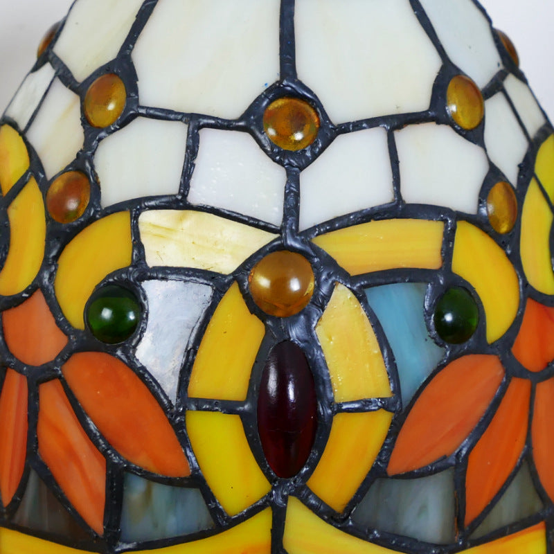 Style Heart Stained Glass Table Lamp
