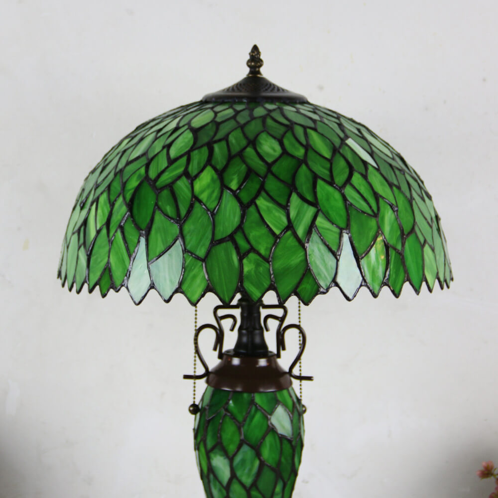 Stained Glass Hexagonal Dome 2-Light Table Lamp