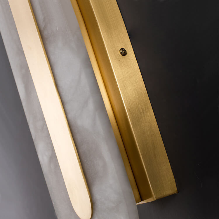 Brass Marble Oval Square Wall Lamp