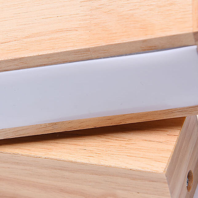 Log Wooden Rectangular Rotatable Wall Lamp