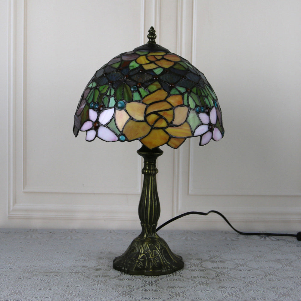 Stained Glass Dome Lotus Table Lamp