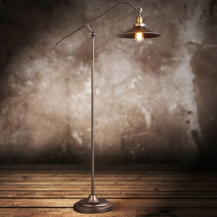 Contemporary Industrial Cylindrical Long Floor Lamp