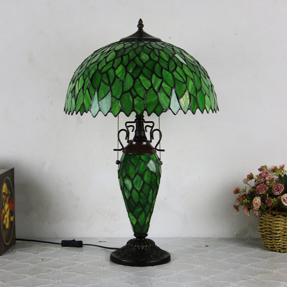 Stained Glass Hexagonal Dome 2-Light Table Lamp