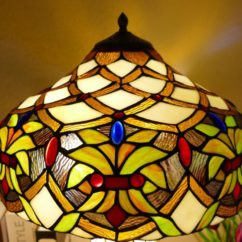 Baroque Umbrella Resin Stained 3-Light Table Lamp