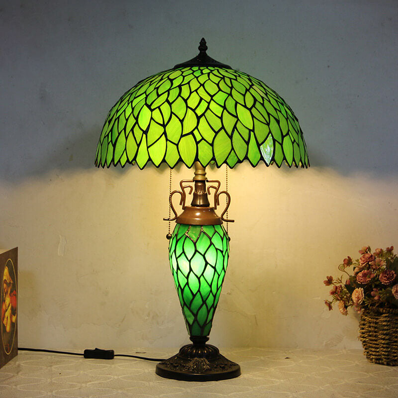 Stained Glass Hexagonal Dome 2-Light Table Lamp