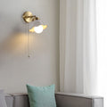 Floral Copper Ceramic Pull Wall Lamp