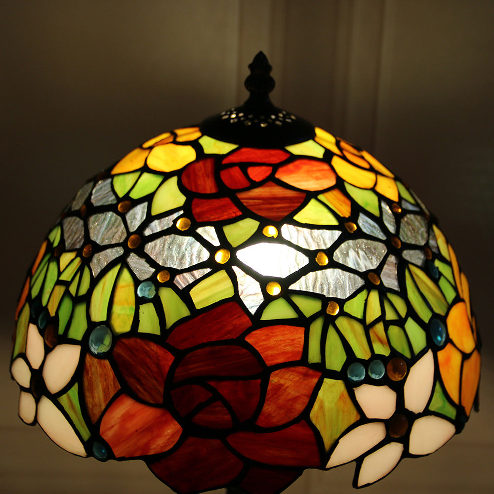 Stained Glass Dome Lotus Table Lamp