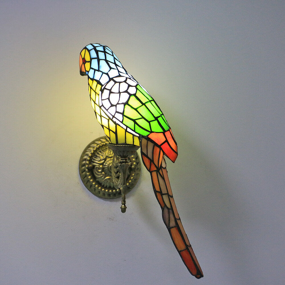 Parrot Stained Glass Wall Lamp