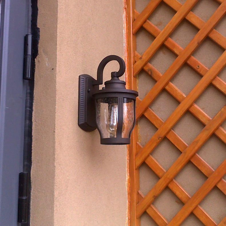 Rain Glass Column Jar Outdoor Light
