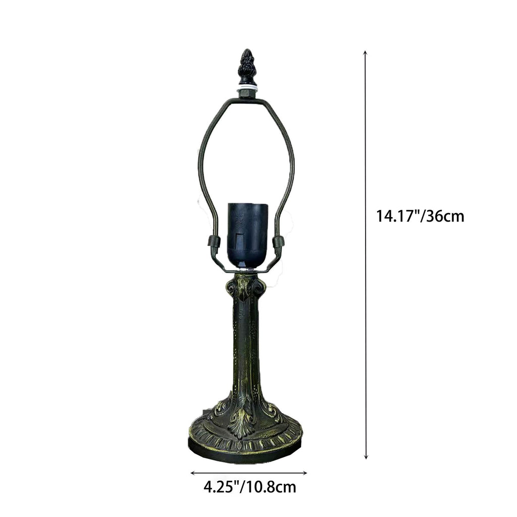 Alloy Glass Dome Flower Table Lamp